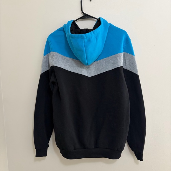 Blue and Black Hoodie with Gray Accents Men’s Medium - Picture 2 of 5
